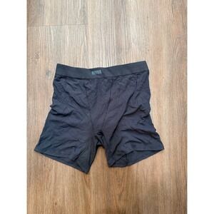 SKIMS Mens Boxer Briefs Ribbed Modal Spandex Dark Gray Size L